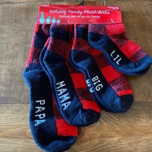 Christmas Buffalo Plaid Family Matching  Plush Socks
